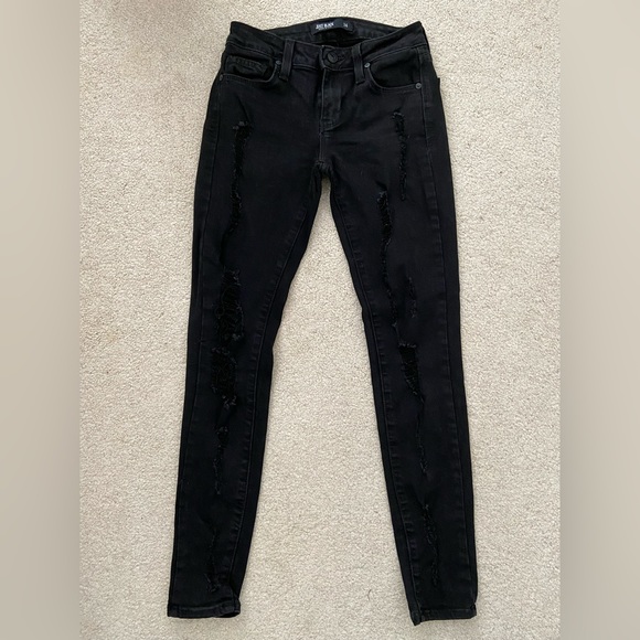 Black shredded distressed skinny jeans - Picture 5 of 5